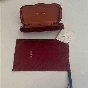 Gucci Red Glasses Case and Pouch
